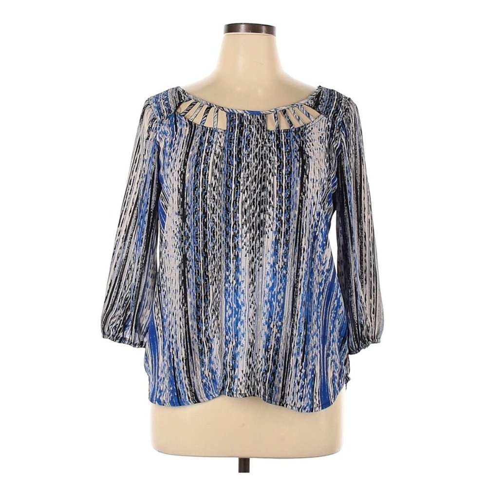 Blue 3/4 Sleeve Blouse XL